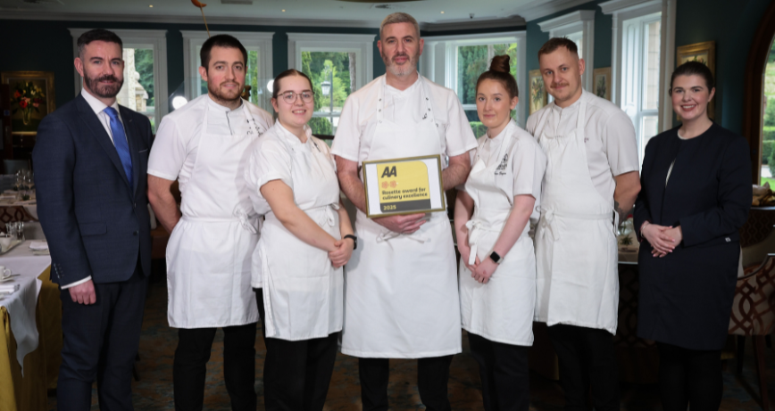 5-star Culloden Estate & Spa has announced that its flagship restaurant, Vespers, has been awarded the prestigious Two AA Rosettes